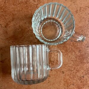 Vintage Italian Glass Ribbed Espresso Cups - 2